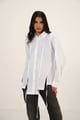 Poplin Shirt with Slits & Strings | White White color