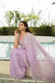 Aanya 2 Pink Organza Saree with Blouse with Sleeves Pink color