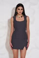 Megan Pinstripe Tank Black color