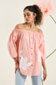 Phoebe Applique Shirt Sunset Pink color