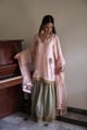 Anisha Kurta in Blush Pink with Pista Green Sharara Pink & Pista Green color