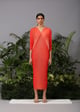 Ombre Kaftan Dress Orange color