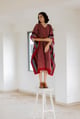 Kaftan Dress -Geo 25 Red/Grey color
