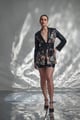 Hana Leather Block Blazer Black color