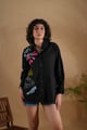 Black Oversized Embroidered Cotton Shirt - Brand New Brand - Image 1