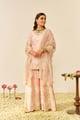 Sameeha - Short Kurta with Sharara Off Rose color