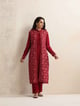 Kashmiri Woollen Jacket 3pc Set Maroon color