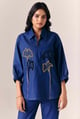 Indigo Petal Shirt Dark Blue color