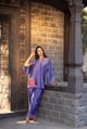 Purple Chanderi 2 Piece Co-Ord Set Purple color