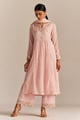 Crystal Pink Embroidered Kurta Set Crystal Pink color
