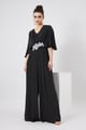Noir Flared Embellished Jumpsuit Black color