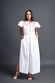 Jumpsuit with Embroidery White color