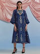 Bouquet Pleated Kurta Blue color
