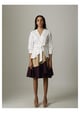 White/Beige/Wine Colorblock High-Low Wrap Tie Dress - Escape By Aishwarya - Image 1