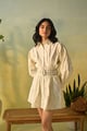 Moonflower � Embroidered Mini Shirt Dress Cream color