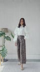 Cherie Leopard Jacquard Trousers Brown color