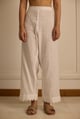 White Scalloped Pants White color