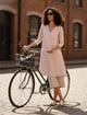 Pink V-Neck A-Line Kurta and Pant Set - Truebrowns - Image 1