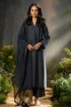 Deep Well Blue Raw Silk Festive Kurta Set Deep Well Blue color