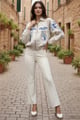 Bird Paradise Exclusive Embroidered Blouse Cream color