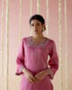 Peony Pink Tissue Kurta with Narrow Pants Pink color