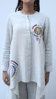 Beige Embroidered Lounge Tunic Beige color