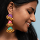 Lotus Ghunghroo Danglers Multicolor color