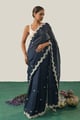 The Queen of Clubs Saree Navy Blue color