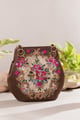Rajnigandha Embroidered Potli Bag Brown/Pink color