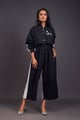 Utility Jumpsuit with Badges Black/White color