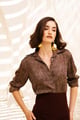 Katy Oversized Shirt Brown color