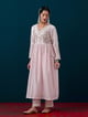 Embroidered Yoke with Gathers Kurta Pink color