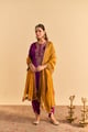 Amal - Silk Velvet A-Line Kurta with Dhoti Purple color