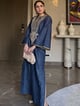 Nova Kaftan with Pant Navy Blue color