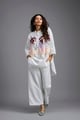 Oversized Sequin Shirt With Wide-Leg Pants White color