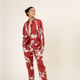 Neal Printed Set Maroon/Off White color
