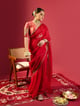 Red Chand Jaal Saree with Barfi Chand Blouse Red color