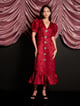Carnival Hearts Midi Dress Red color