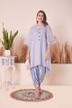 Powder Blue Wave Kimono Kurta Set Powder Bue color