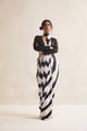 Dharai Striped Saree Black/White color
