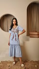Lake Striped Bow Midi Blue/White color
