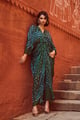 Bandhani Draped Kaftan Green color