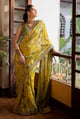 Trisha Saree Set Lime Yellow color