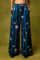 Saphire Bloom Straight Trousers Blue color