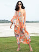 Palo One Shoulder Kaftan Dress Orange color