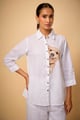 Pure Linen White Balou Emb Shirt White color