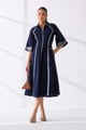 Paradise Dress Midi Navy/Sea Foam color