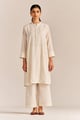 Off-White Mal Chikankari Embroidery Co-Ord Set Off White color