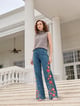 Cheryl Embroidered Jeans Blue color