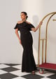 Elysia Rhinestone Gown Black color